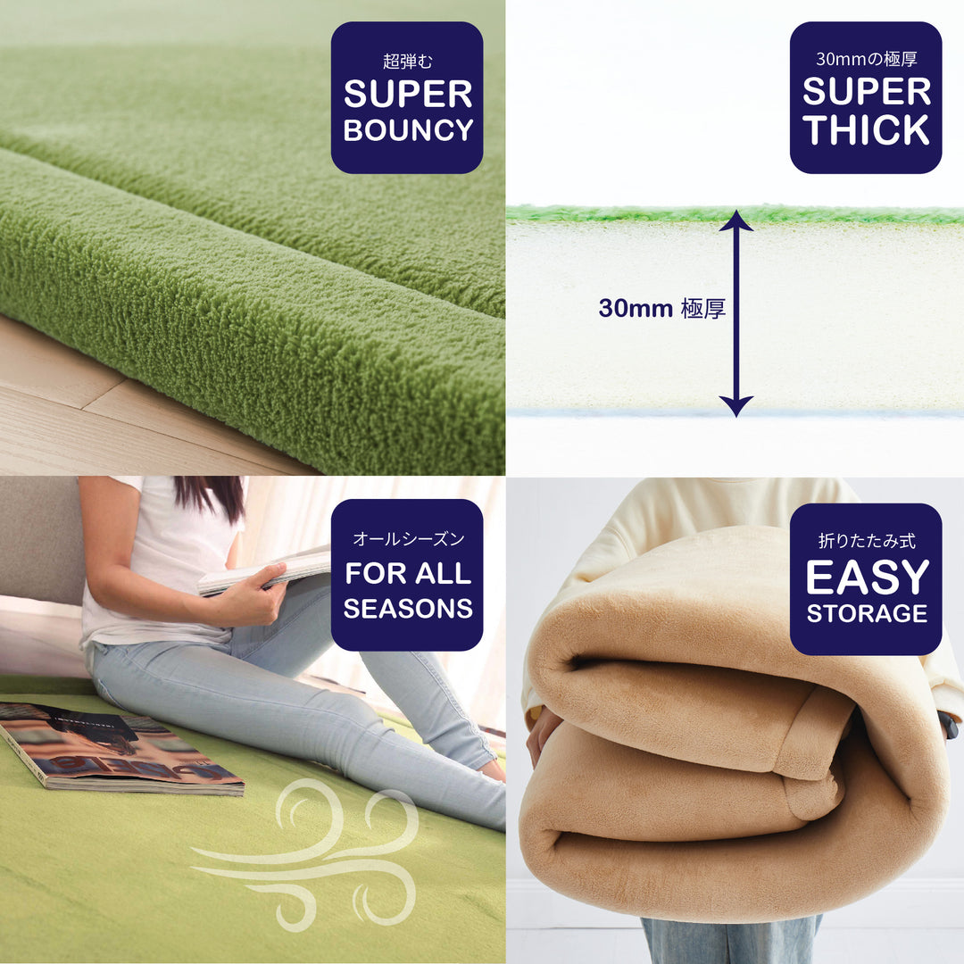 Fluffy Padded Mat In Matcha Green Color For Bedroom - Temu