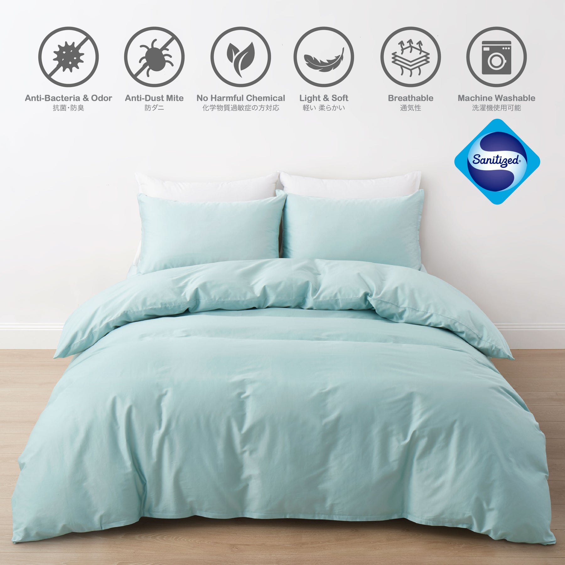 Anti-Dust Mite and Allergen Proof Fitted Bed Sheet Nanocotton® - nanoSPACE  Blue